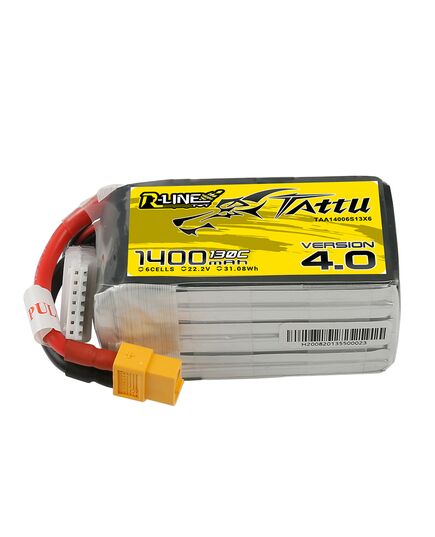 Аккумулятор Tattu R-Line V4.0 1400мАч 6S 130C LiPo (XT60), изображение 3 Аккумулятор Tattu R-Line V4.0 1400мАч 6S 130C LiPo (XT60), изображение 3