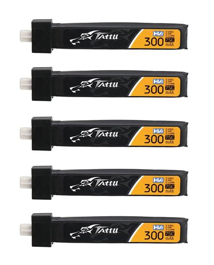 Аккумулятор Tattu 300мАч 1S 75C LiHV (PH2.0), Количество: 5 шт.