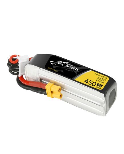 Аккумулятор Tattu 450мАч 4S 75C LiPo (Удлинённый) (XT30), изображение 3 Аккумулятор Tattu 450мАч 4S 75C LiPo (Удлинённый) (XT30), изображение 3