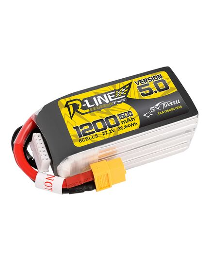 Аккумулятор Tattu R-Line V5.0 1200мАч 6S 150C LiPo (XT60), изображение 2 Аккумулятор Tattu R-Line V5.0 1200мАч 6S 150C LiPo (XT60), изображение 2