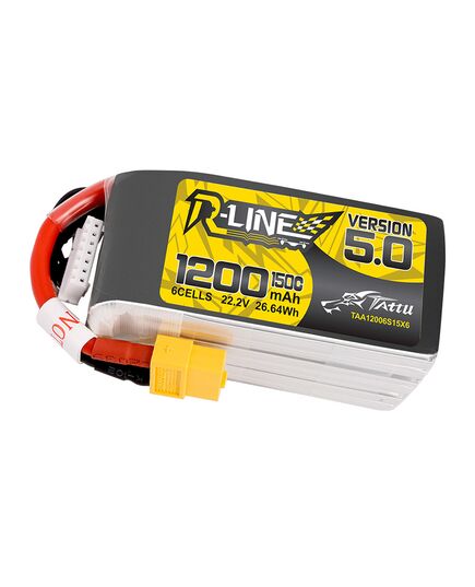 Аккумулятор Tattu R-Line V5.0 1200мАч 6S 150C LiPo (XT60), изображение 3 Аккумулятор Tattu R-Line V5.0 1200мАч 6S 150C LiPo (XT60), изображение 3
