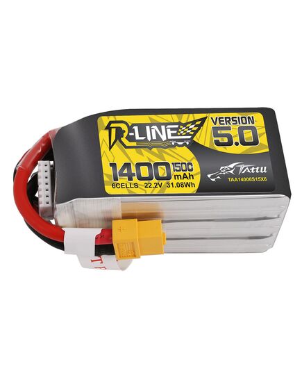 Аккумулятор Tattu R-Line V5.0 1400мАч 6S 150C LiPo (XT60), изображение 2 Аккумулятор Tattu R-Line V5.0 1400мАч 6S 150C LiPo (XT60), изображение 2