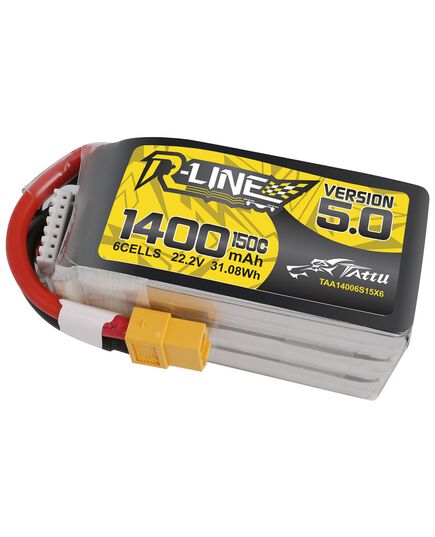 Аккумулятор Tattu R-Line V5.0 1400мАч 6S 150C LiPo (XT60), изображение 3 Аккумулятор Tattu R-Line V5.0 1400мАч 6S 150C LiPo (XT60), изображение 3