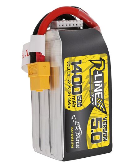 Аккумулятор Tattu R-Line V5.0 1400мАч 6S 150C LiPo (XT60), изображение 4 Аккумулятор Tattu R-Line V5.0 1400мАч 6S 150C LiPo (XT60), изображение 4
