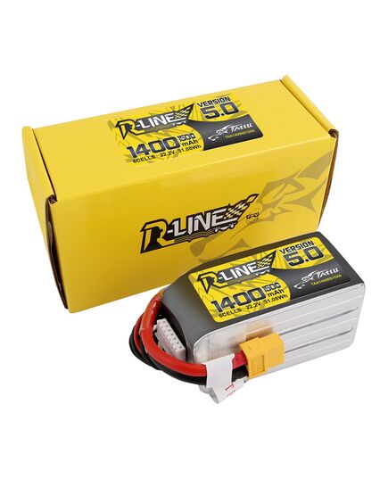 Аккумулятор Tattu R-Line V5.0 1400мАч 6S 150C LiPo (XT60), изображение 5 Аккумулятор Tattu R-Line V5.0 1400мАч 6S 150C LiPo (XT60), изображение 5
