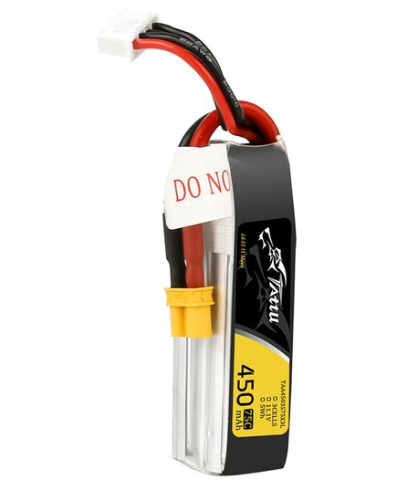 Аккумулятор Tattu 450мАч 3S 75C LiPo (Удлинённый) (XT30), изображение 2 Аккумулятор Tattu 450мАч 3S 75C LiPo (Удлинённый) (XT30), изображение 2