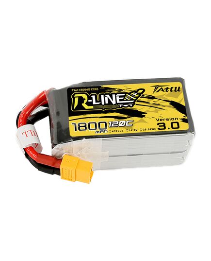 Аккумулятор Tattu R-Line V3.0 1800мАч 4S 120C LiPo (XT60), изображение 3 Аккумулятор Tattu R-Line V3.0 1800мАч 4S 120C LiPo (XT60), изображение 3