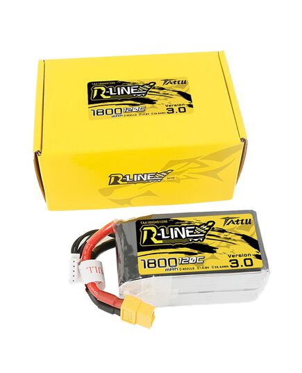 Аккумулятор Tattu R-Line V3.0 1800мАч 4S 120C LiPo (XT60), изображение 4 Аккумулятор Tattu R-Line V3.0 1800мАч 4S 120C LiPo (XT60), изображение 4