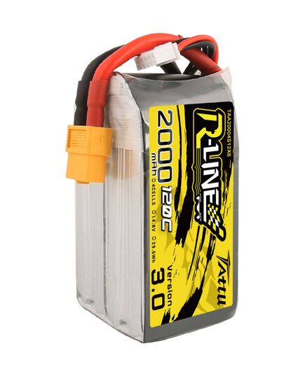 Аккумулятор Tattu R-Line V3.0 2000мАч 4S 120C LiPo (XT60), изображение 2 Аккумулятор Tattu R-Line V3.0 2000мАч 4S 120C LiPo (XT60), изображение 2