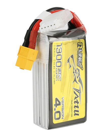 Аккумулятор Tattu R-Line V4.0 1300мАч 4S 130C LiPo (XT60), изображение 2 Аккумулятор Tattu R-Line V4.0 1300мАч 4S 130C LiPo (XT60), изображение 2
