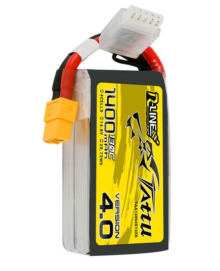 Аккумулятор Tattu R-Line V4.0 1400мАч 4S 130C LiPo (XT60), изображение 2 Аккумулятор Tattu R-Line V4.0 1400мАч 4S 130C LiPo (XT60), изображение 2