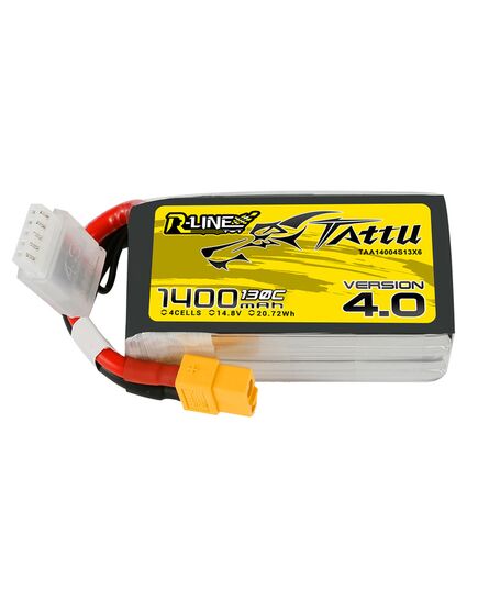 Аккумулятор Tattu R-Line V4.0 1400мАч 4S 130C LiPo (XT60), изображение 3 Аккумулятор Tattu R-Line V4.0 1400мАч 4S 130C LiPo (XT60), изображение 3