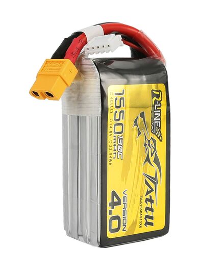Аккумулятор Tattu R-Line V4.0 1550мАч 4S 130C LiPo (XT60), изображение 2 Аккумулятор Tattu R-Line V4.0 1550мАч 4S 130C LiPo (XT60), изображение 2
